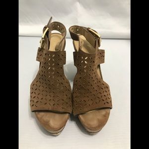 Michael Kors wedge brown open toe size 6.5